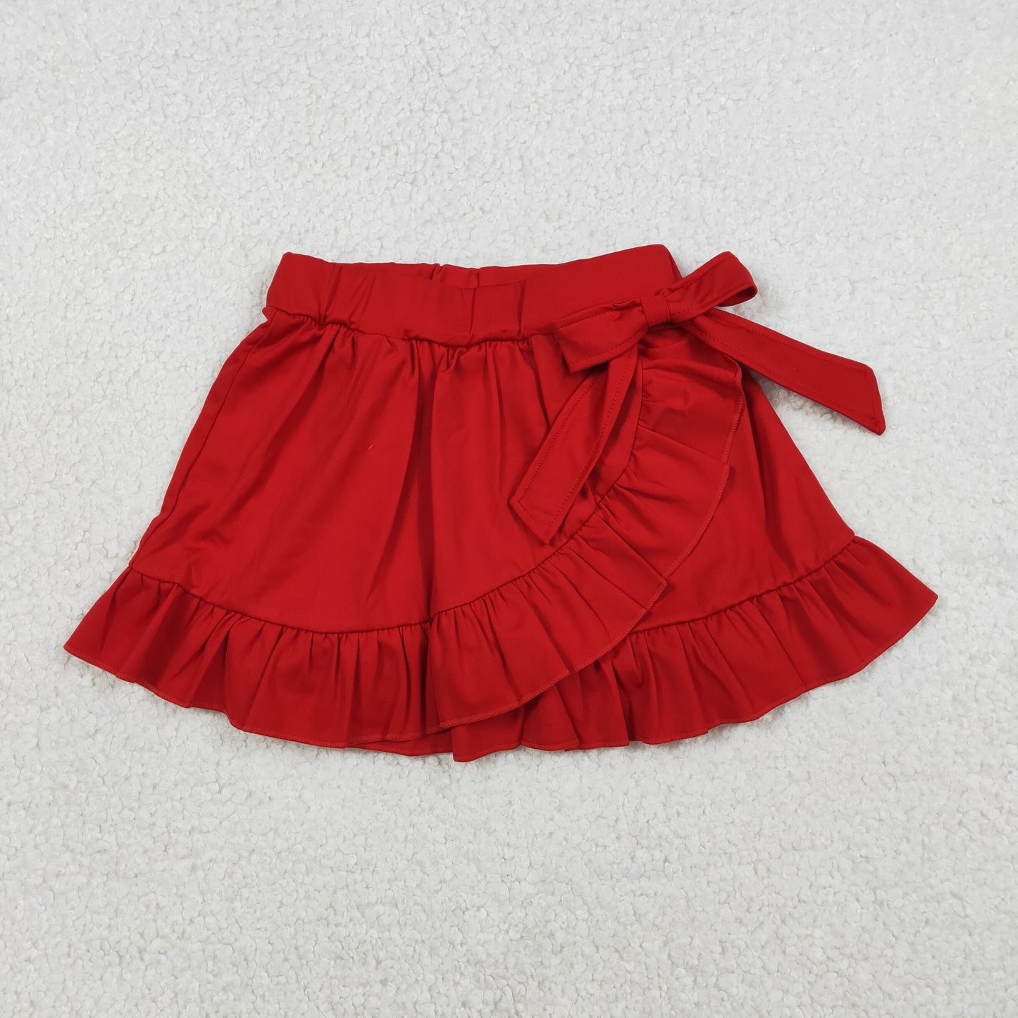 GLK0215 Baby Girls Red Yoga Active Ruffle Bows Skirts Short Bottom
