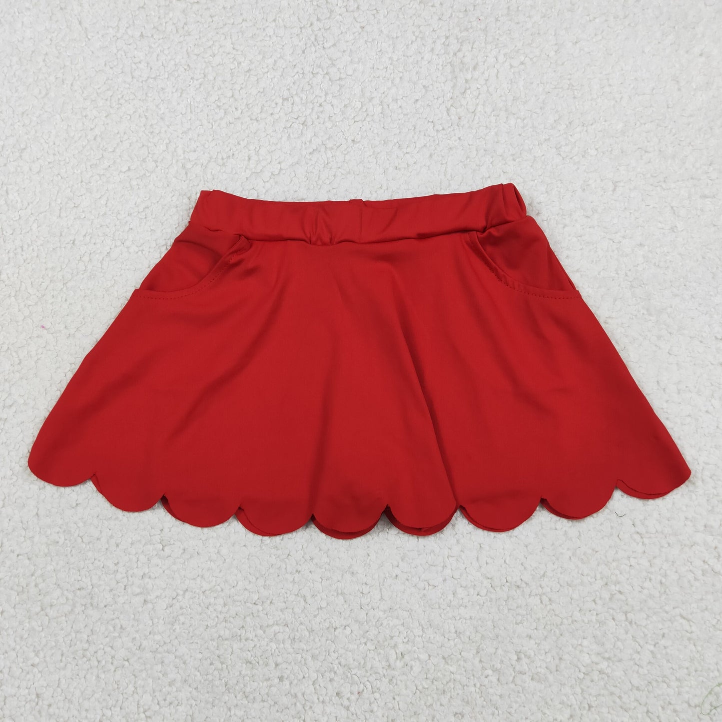Sibling Baby Girls Yoga Active Pockets Shorts Scallop Skirt Shorts Bottom