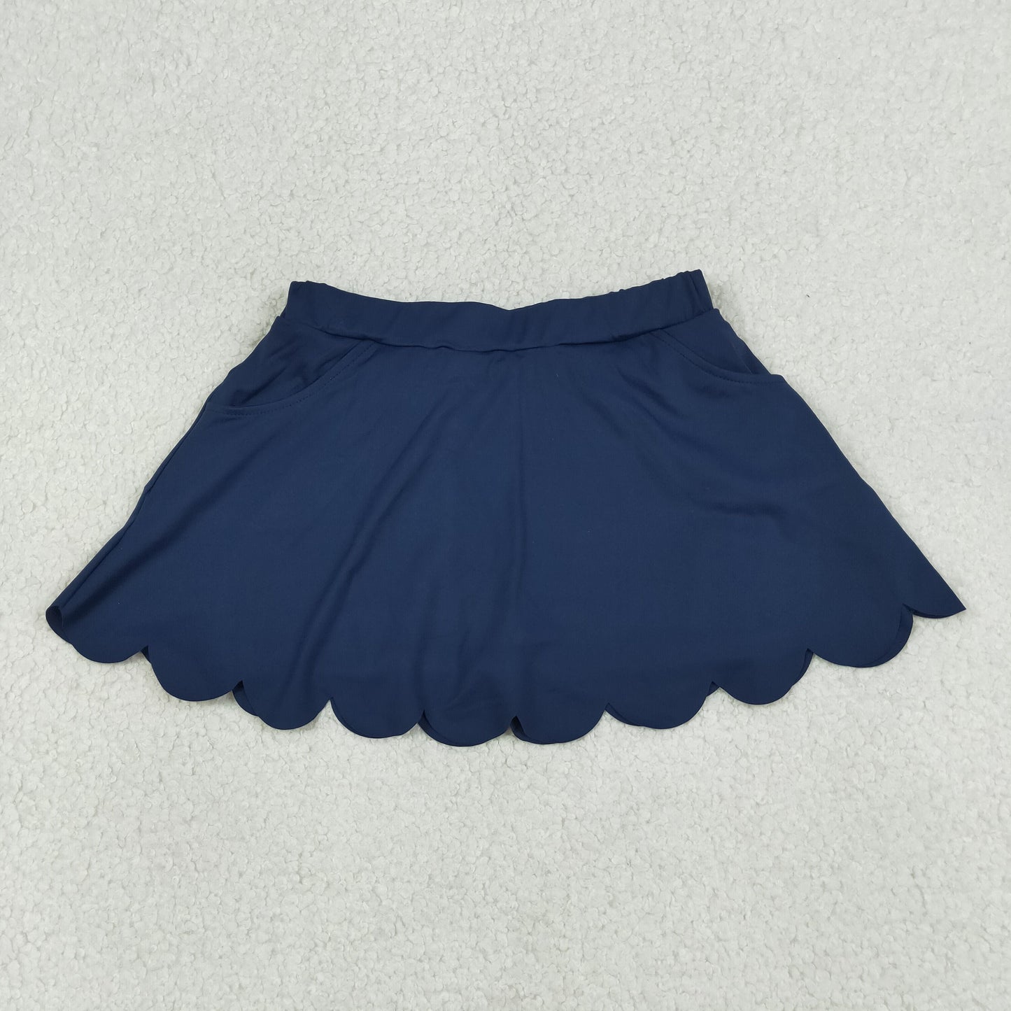 Sibling Baby Girls Yoga Active Pockets Shorts Scallop Skirt Shorts Bottom