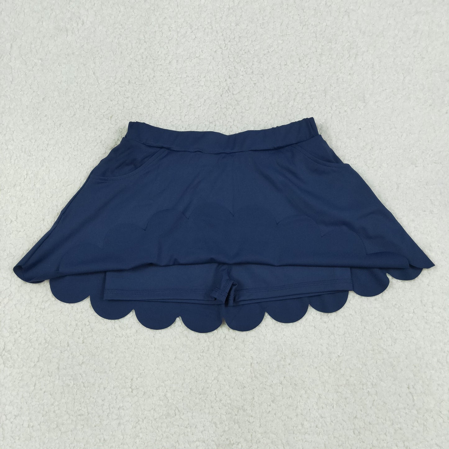 Sibling Baby Girls Yoga Active Pockets Shorts Scallop Skirt Shorts Bottom