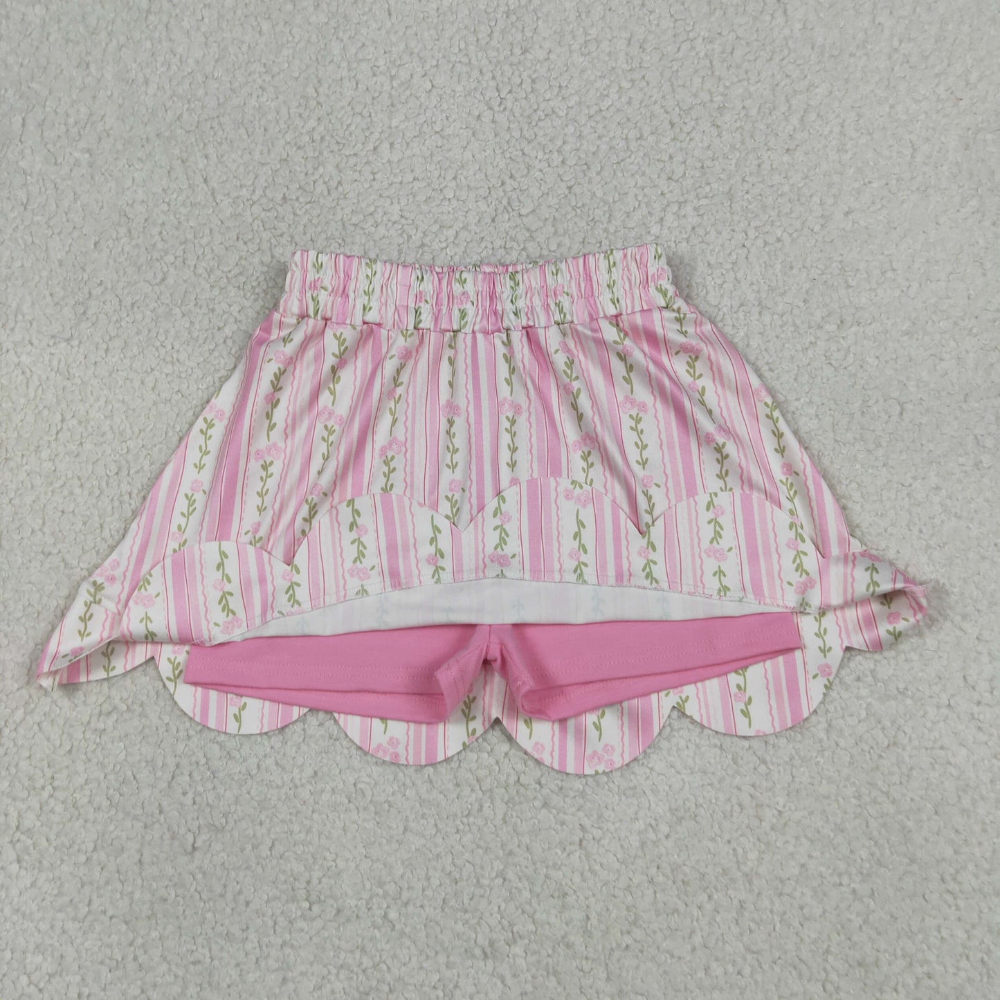 Sibling Baby Girls Colorful Flowers Scallop Skirt Shorts Bottom