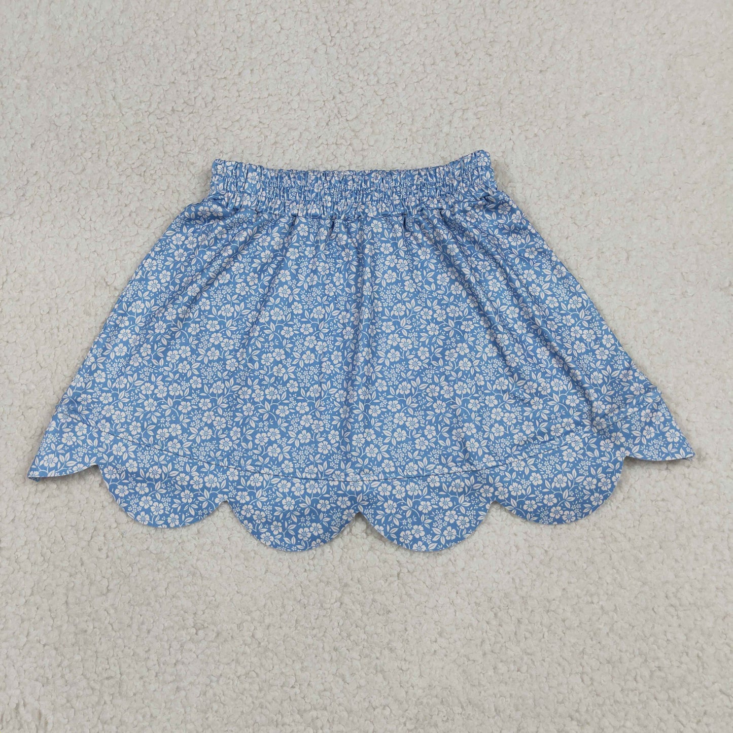 Sibling Baby Girls Colorful Flowers Scallop Skirt Shorts Bottom