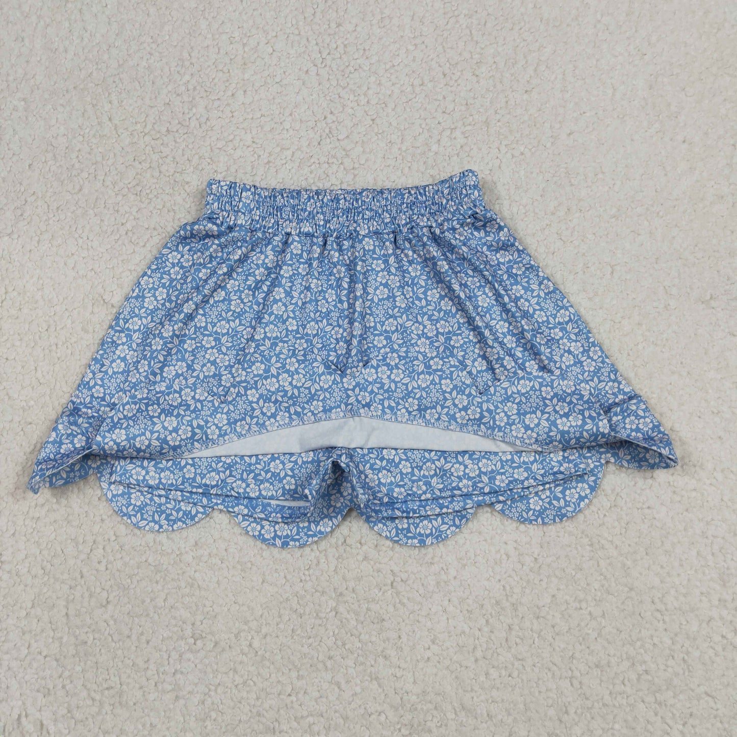 Sibling Baby Girls Colorful Flowers Scallop Skirt Shorts Bottom