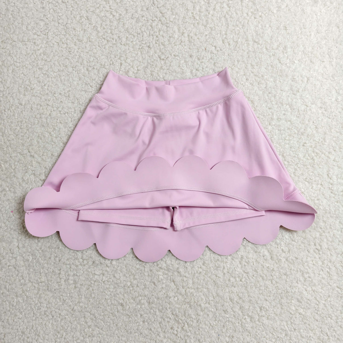 GLK0268 Baby Girls Pink Yoga Active Scallop Skirt Short Bottoms