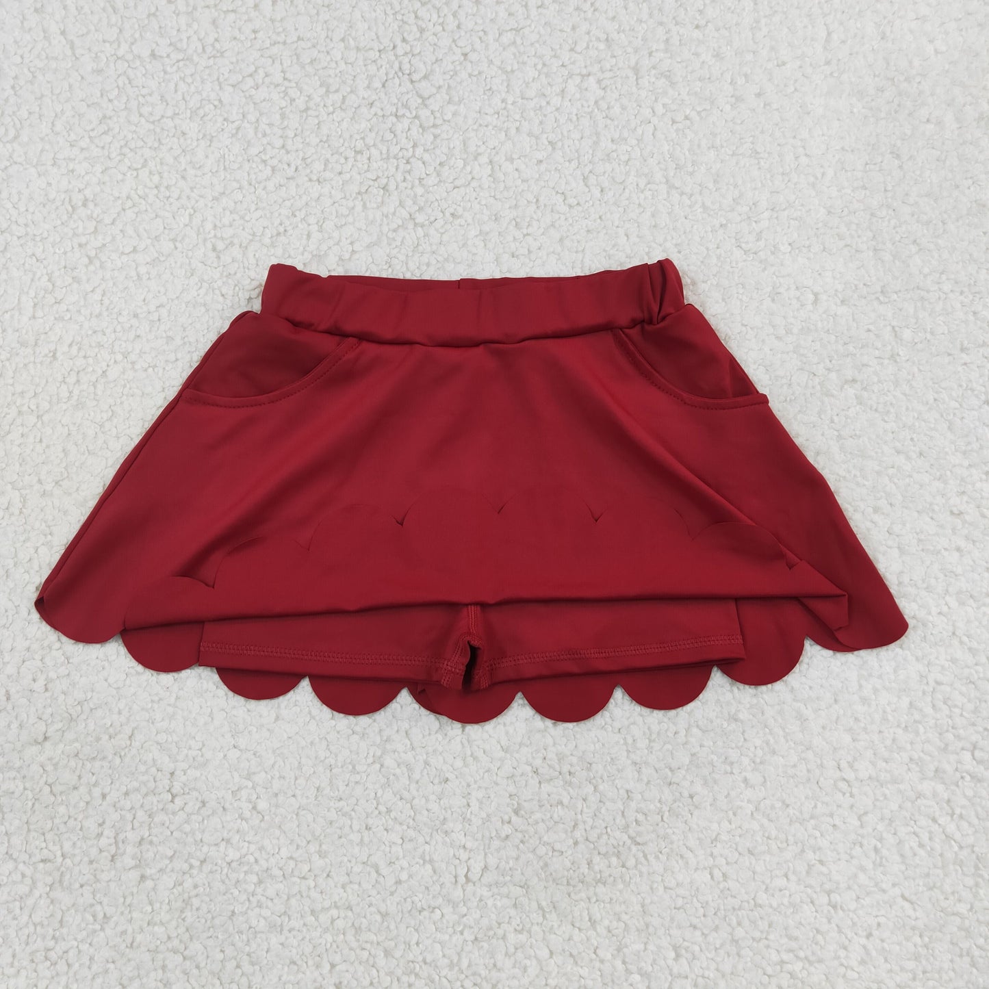 Sibling Baby Girls Yoga Active Pockets Shorts Scallop Skirt Shorts Bottom