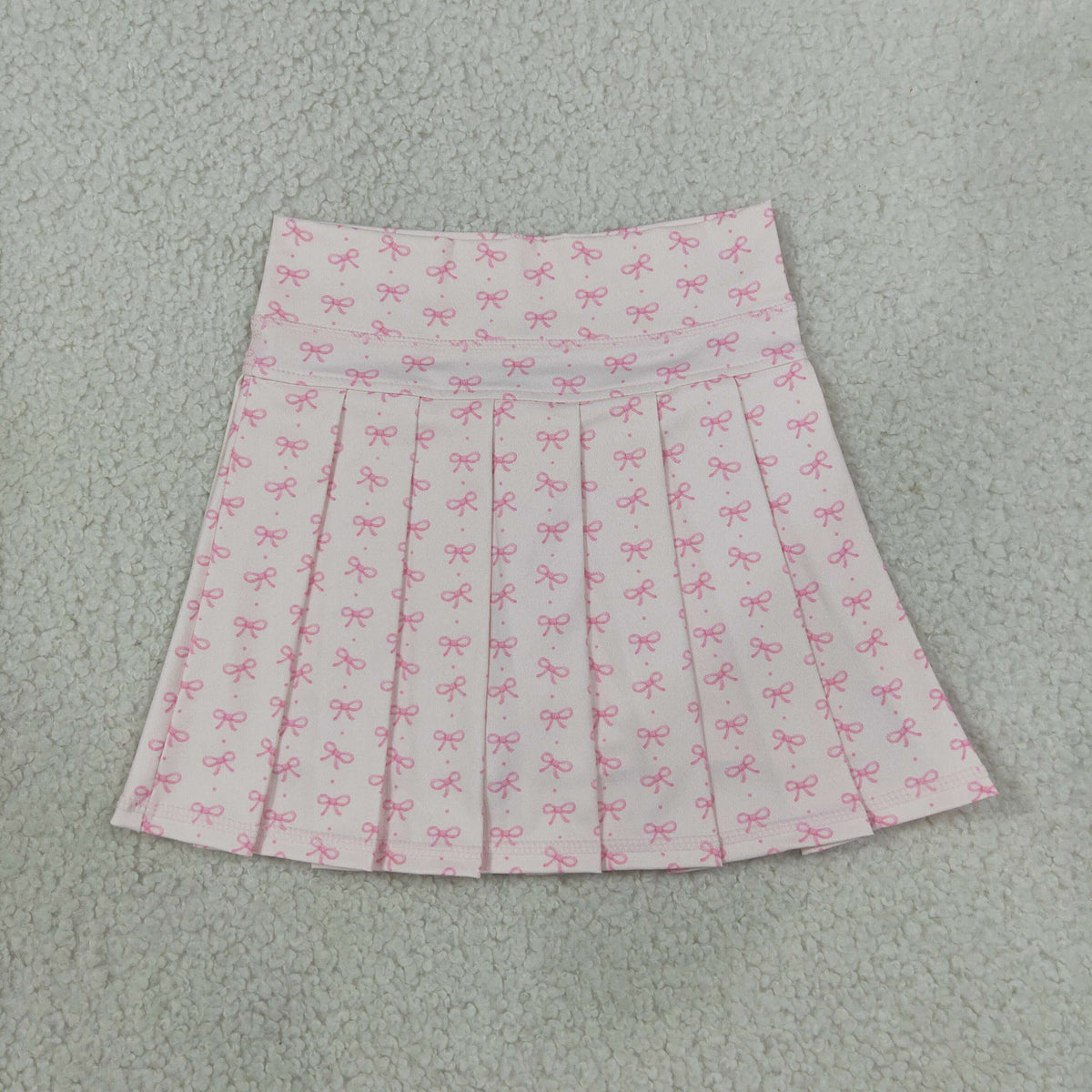 GLK0305 Baby Girls Pink Bows Plaid Yoga Active Plaeted Skirt Shorts Bottom
