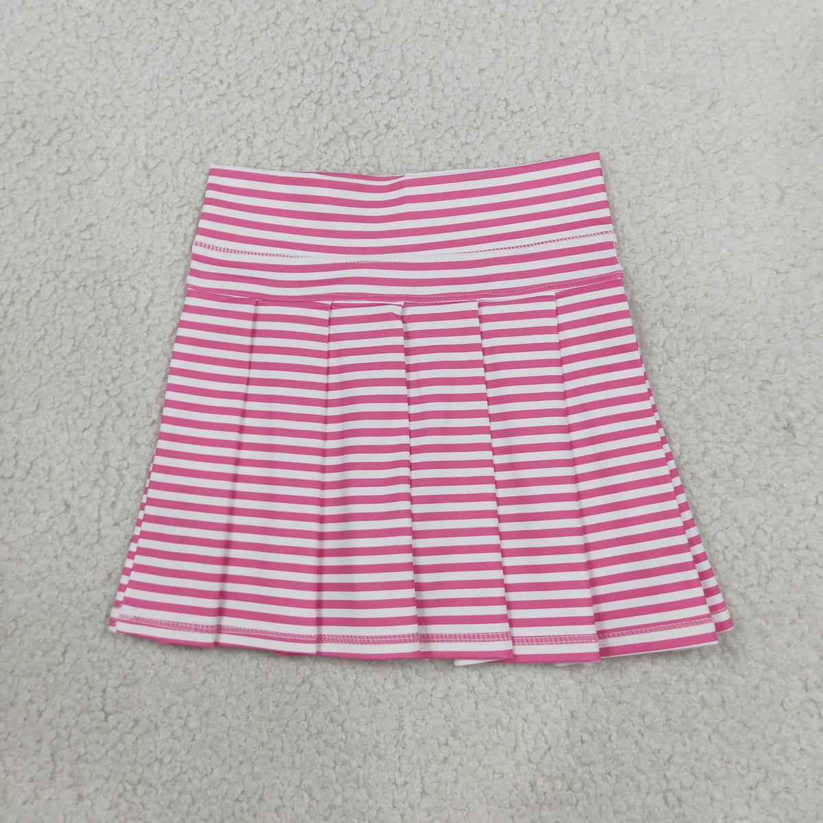 GLK0335 Baby Girls Pink Stripe Yoga Active Plaeted Skirt Shorts Bottom