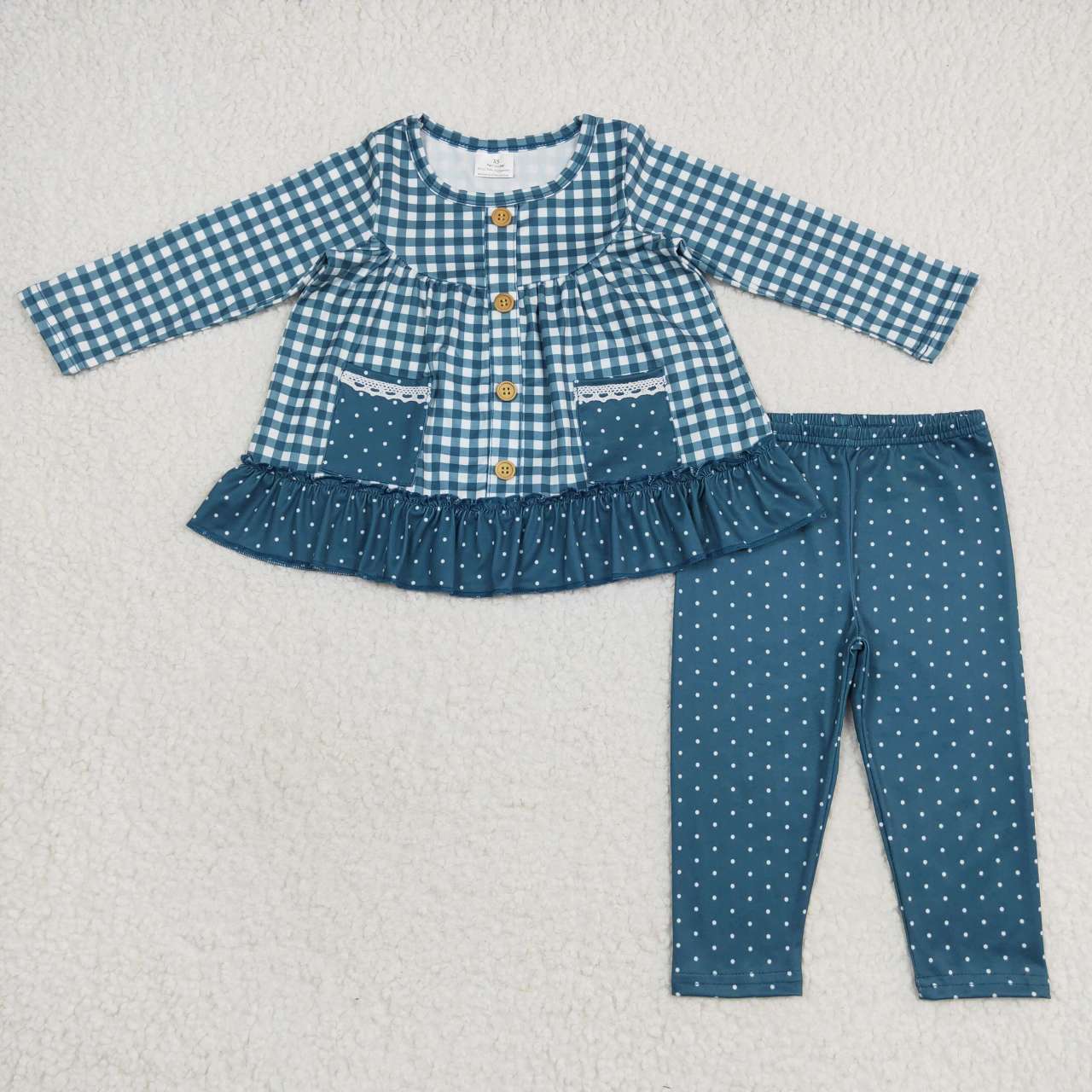 Sibling Baby Girls Fall Flowers Leopard Pocket Button Tunic Legging Pants Clothing Sets