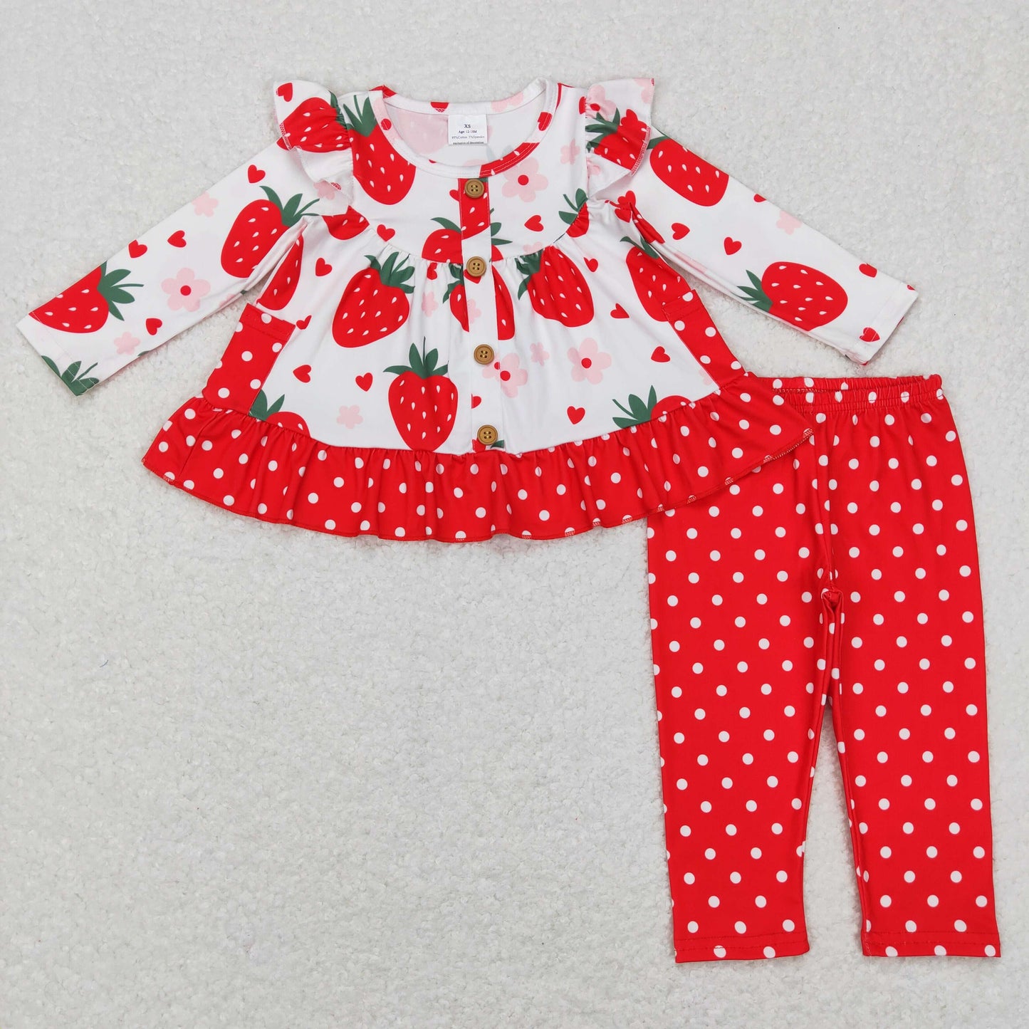 Sibling Baby Girls Fall Flowers Leopard Pocket Button Tunic Legging Pants Clothing Sets