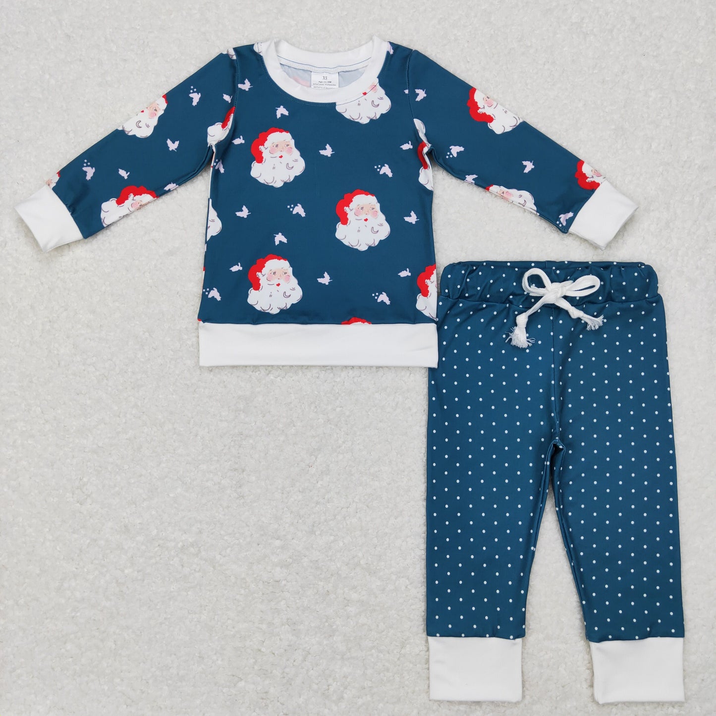 Sibling Baby Girls Long Sleeves Santa Butterfly Pants Christmas Pajamas Clothes Sets