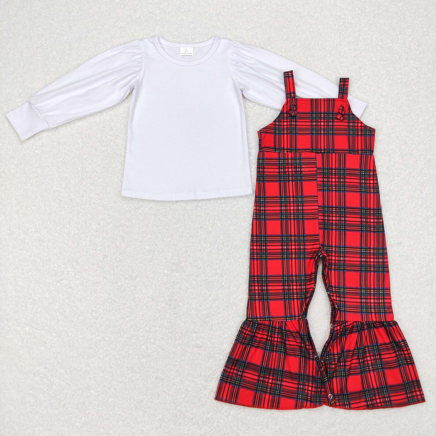 Sibling Baby Girls Santa Trees Shirts Top Ruffle Pant Jumpsuits 2 Piece Christmas Clothes Sets