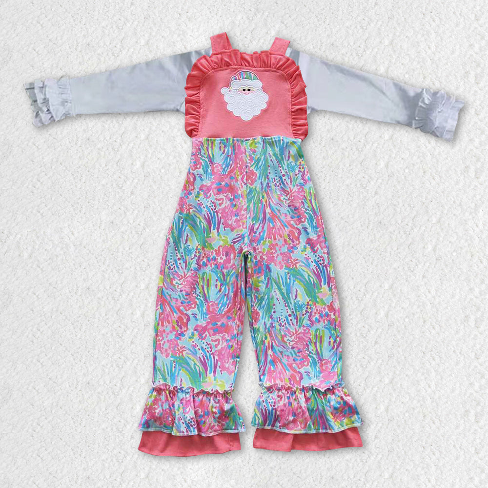 Sibling Baby Girls Santa Trees Shirts Top Ruffle Pant Jumpsuits 2 Piece Christmas Clothes Sets