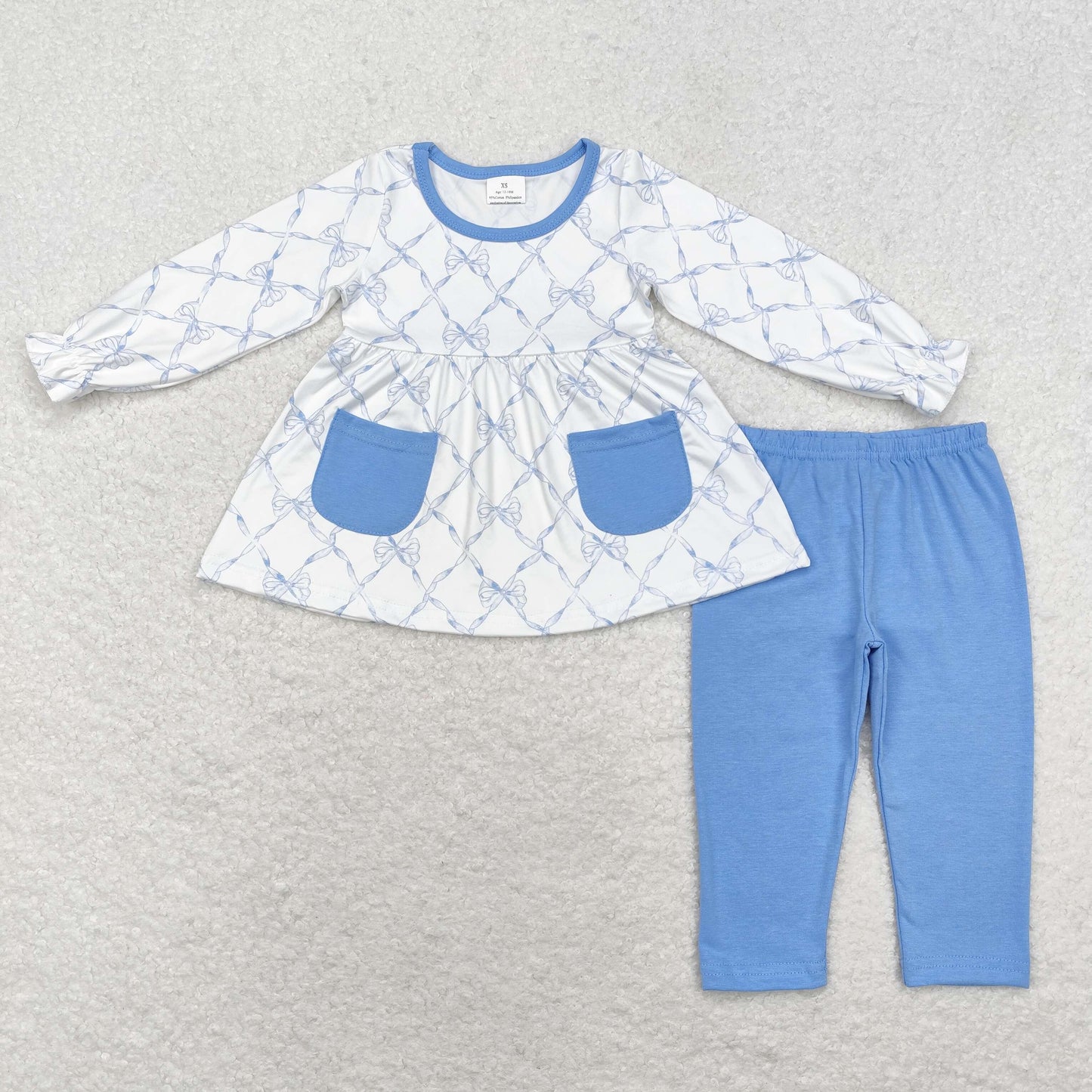 Sibling Baby Girls Fall Flowers Leopard Pocket Button Tunic Legging Pants Clothing Sets