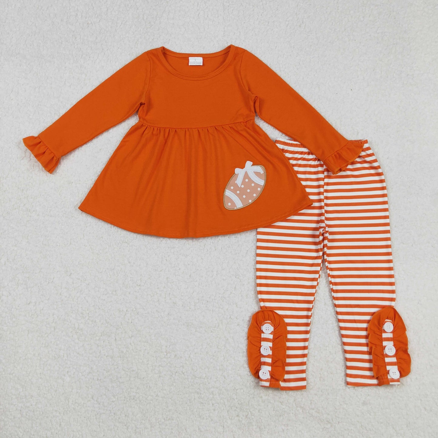 Sibling Baby Girls Football Team Tunic Stripes Legging Clothes Sets