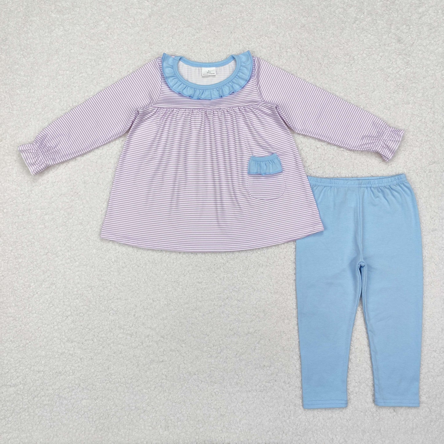 Sibling Baby Girls Fall Flowers Leopard Pocket Button Tunic Legging Pants Clothing Sets