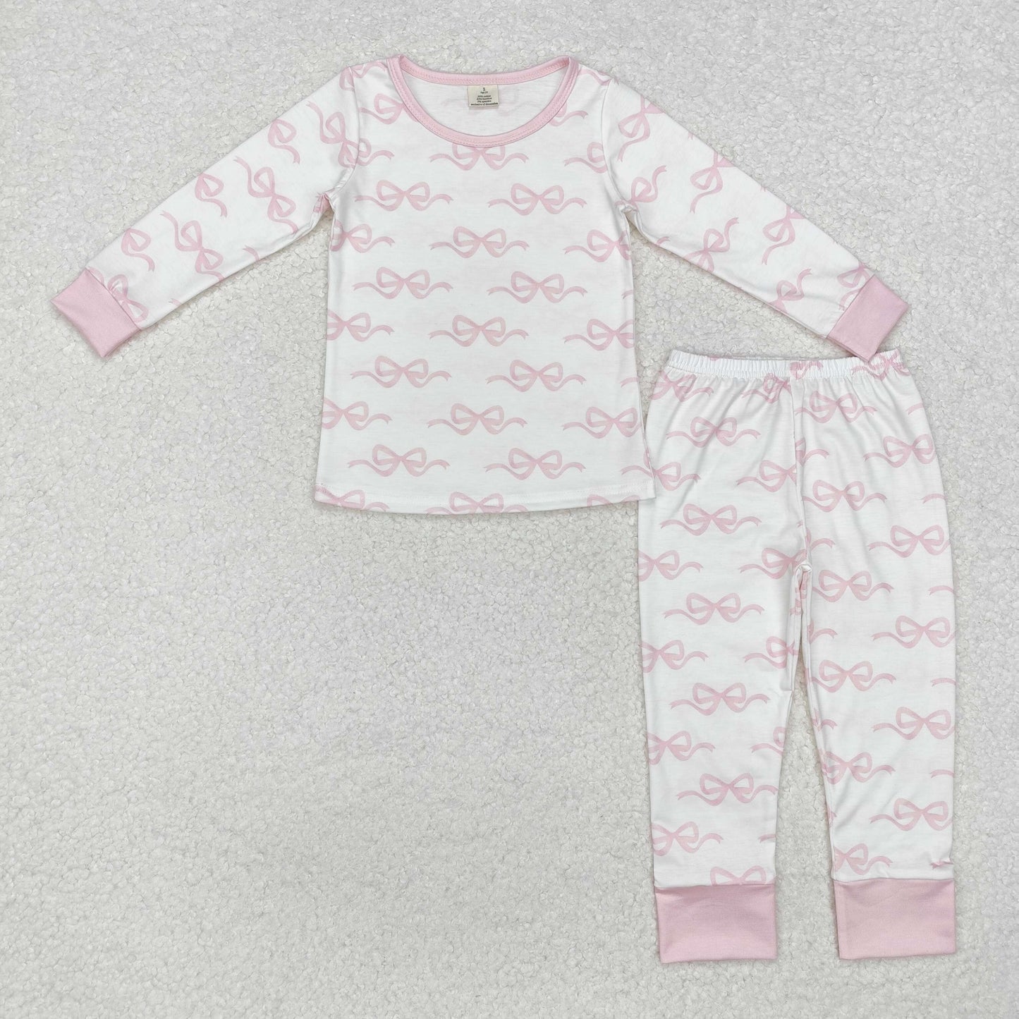 Sibling Baby Girls Bows Bamboo Pajamas Set Hoodies Jacket Bummies Set