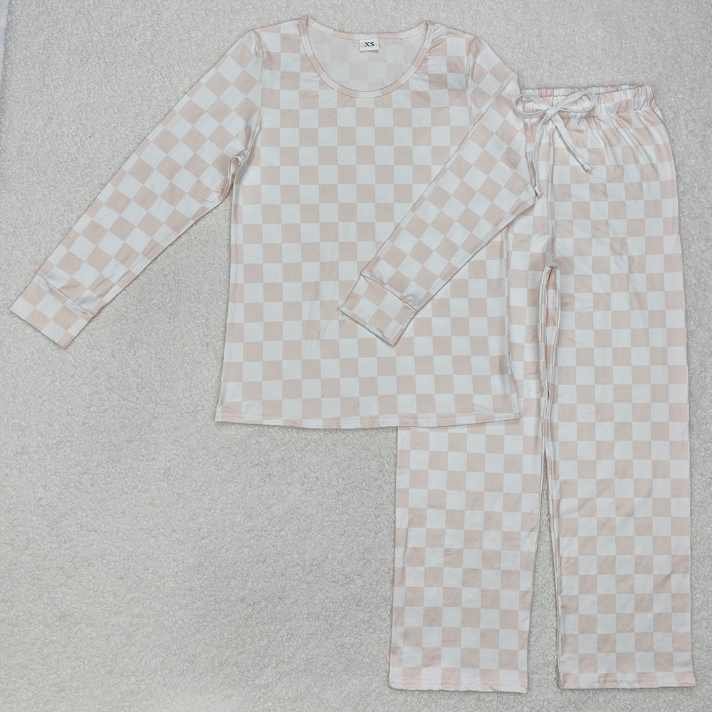 Sibling Adult Women Long Sleeve Bows Santa Pants Pajamas Sets