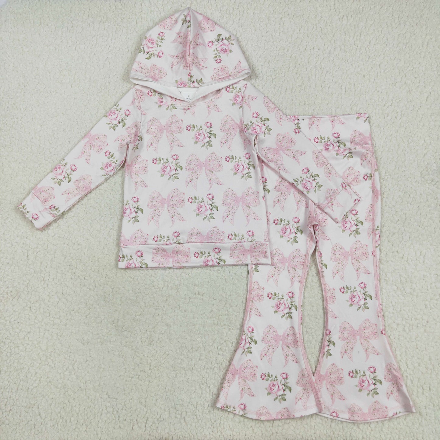 Sibling Baby Girls Long Sleeve Zipper Pockets Jackets Bell Bottom Pants Yoga Active Clothes Sets