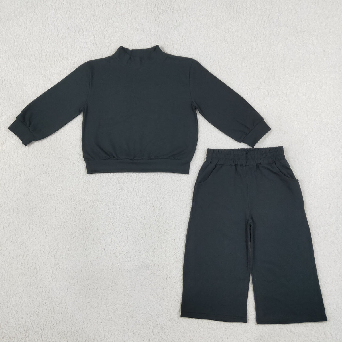 Sibling Baby Girls Long Sleeves Shirts Top Pockets Flare Pant Clothes Sets