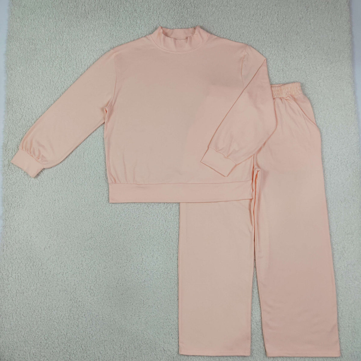 Sibling Adult Women Long Sleeve Choker Shirts Top Flare Pants Cotton Clothes Sets