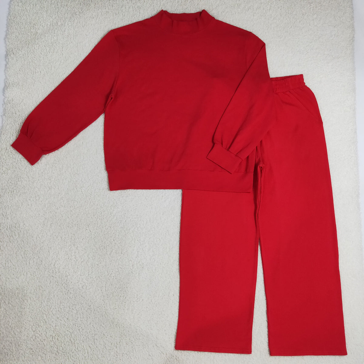 Mama and Me Girls Long Sleeve Choker Shirts Top Flare Pants Cotton Clothes Sets