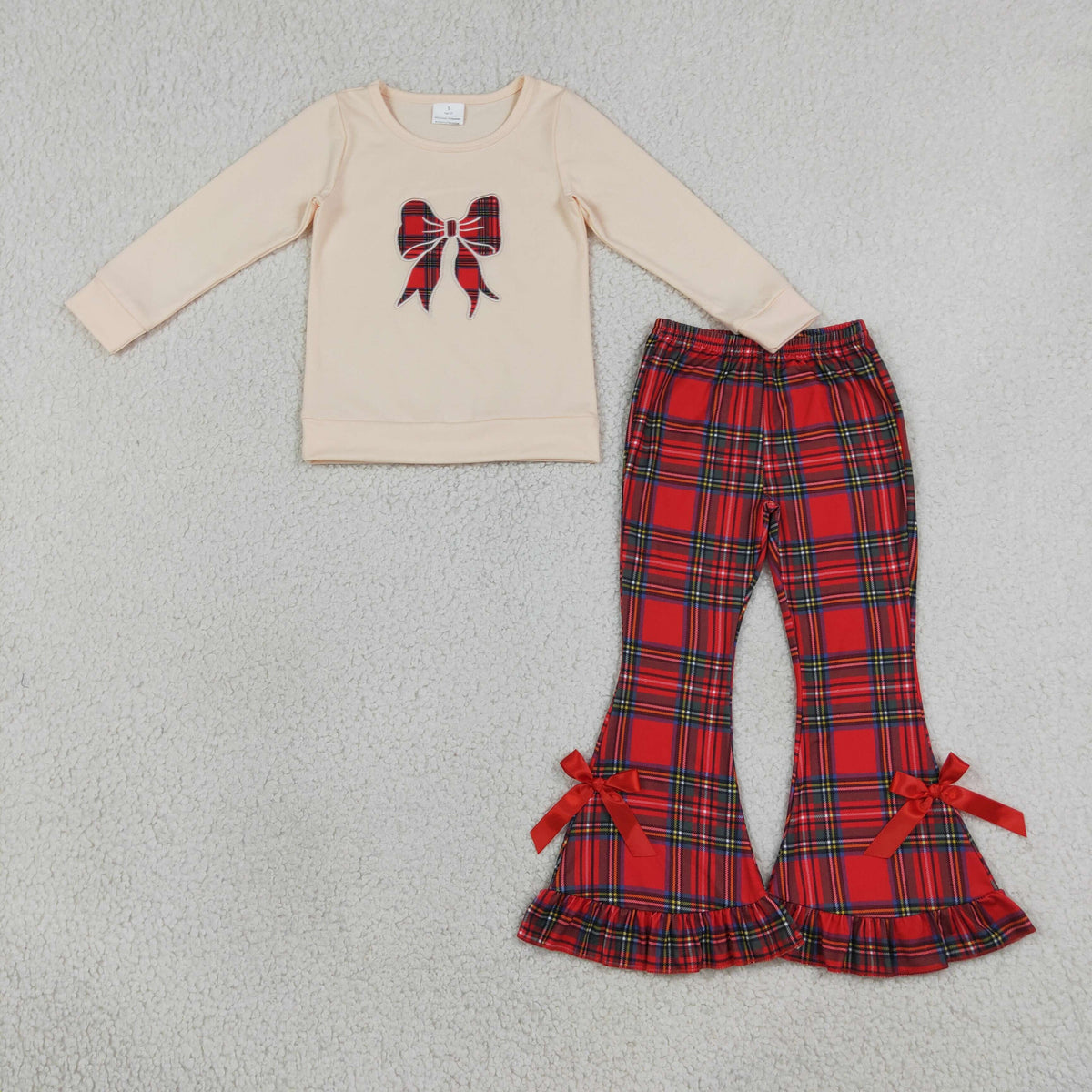Sibling Baby Girls Long Sleeve Embroidery Turkey Bows Top Flare Pant Fall Clothes Sets
