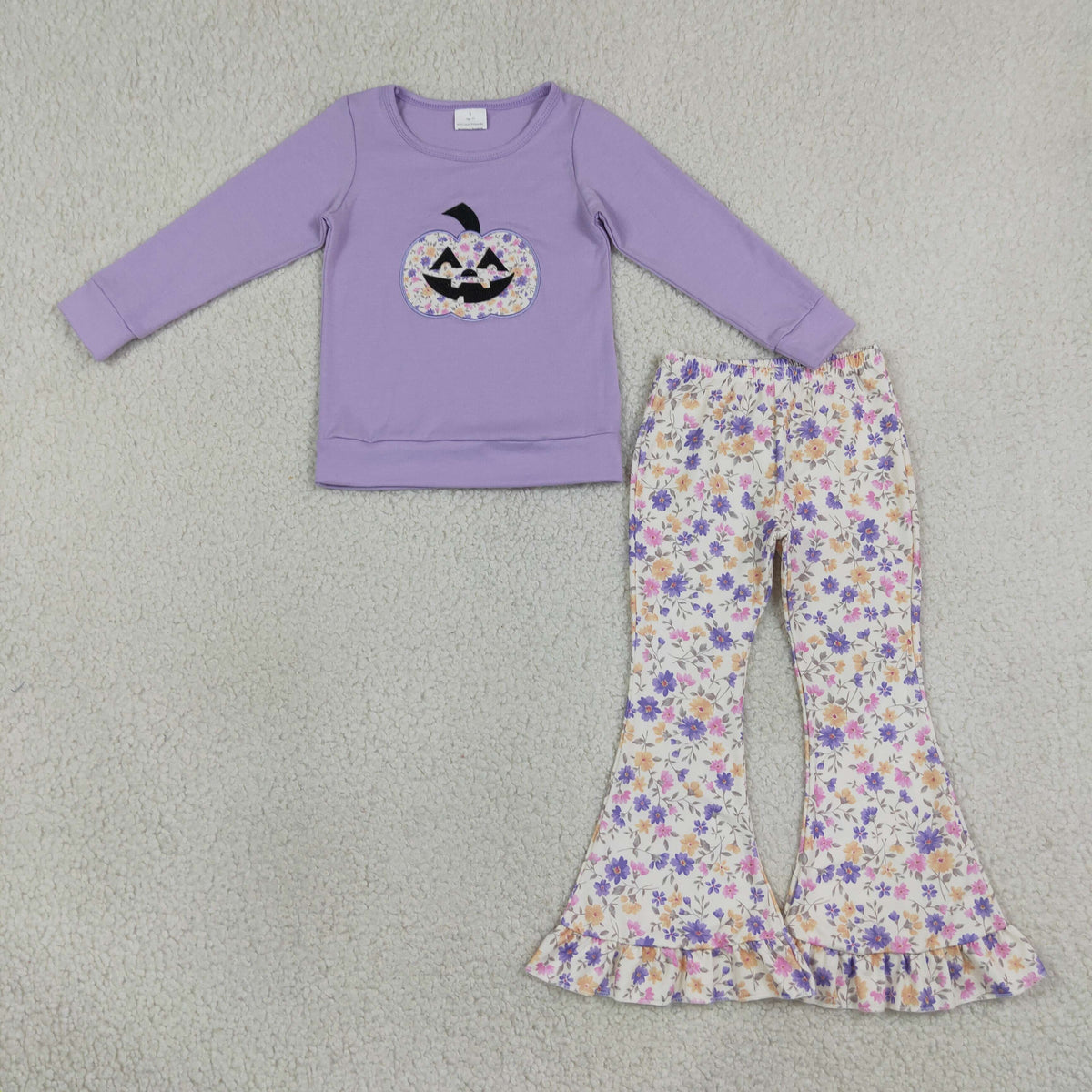 Sibling Baby Girls Long Sleeve Embroidery Turkey Bows Top Flare Pant Fall Clothes Sets