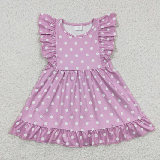 kids pink polka dots dress GSD0362