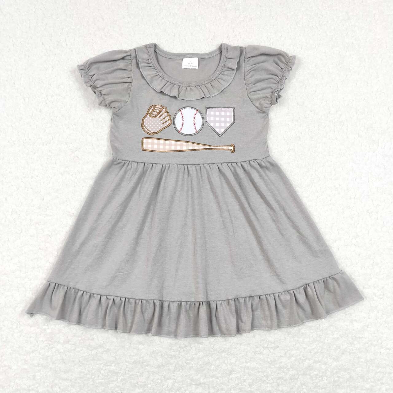 GSD0574  baby girl  clothes embroidered baseball girl summer dress