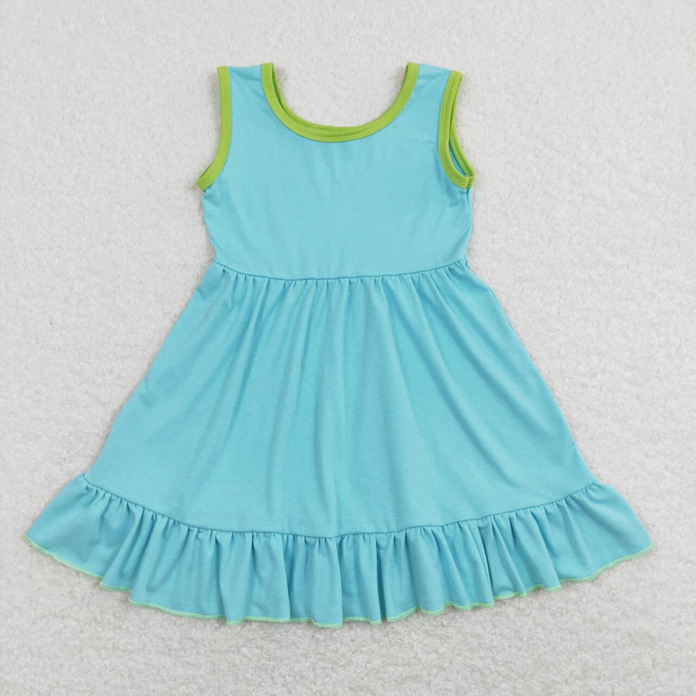 GSD0657  baby girl clothes pure green summer dress