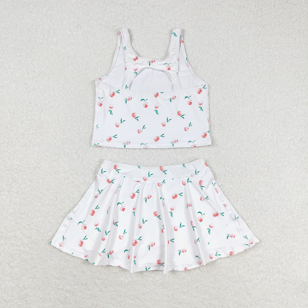 Sibling Baby Girls Colorful Tie Dye Floral Top Short Skirts Active Wear Summer Clothes Sets