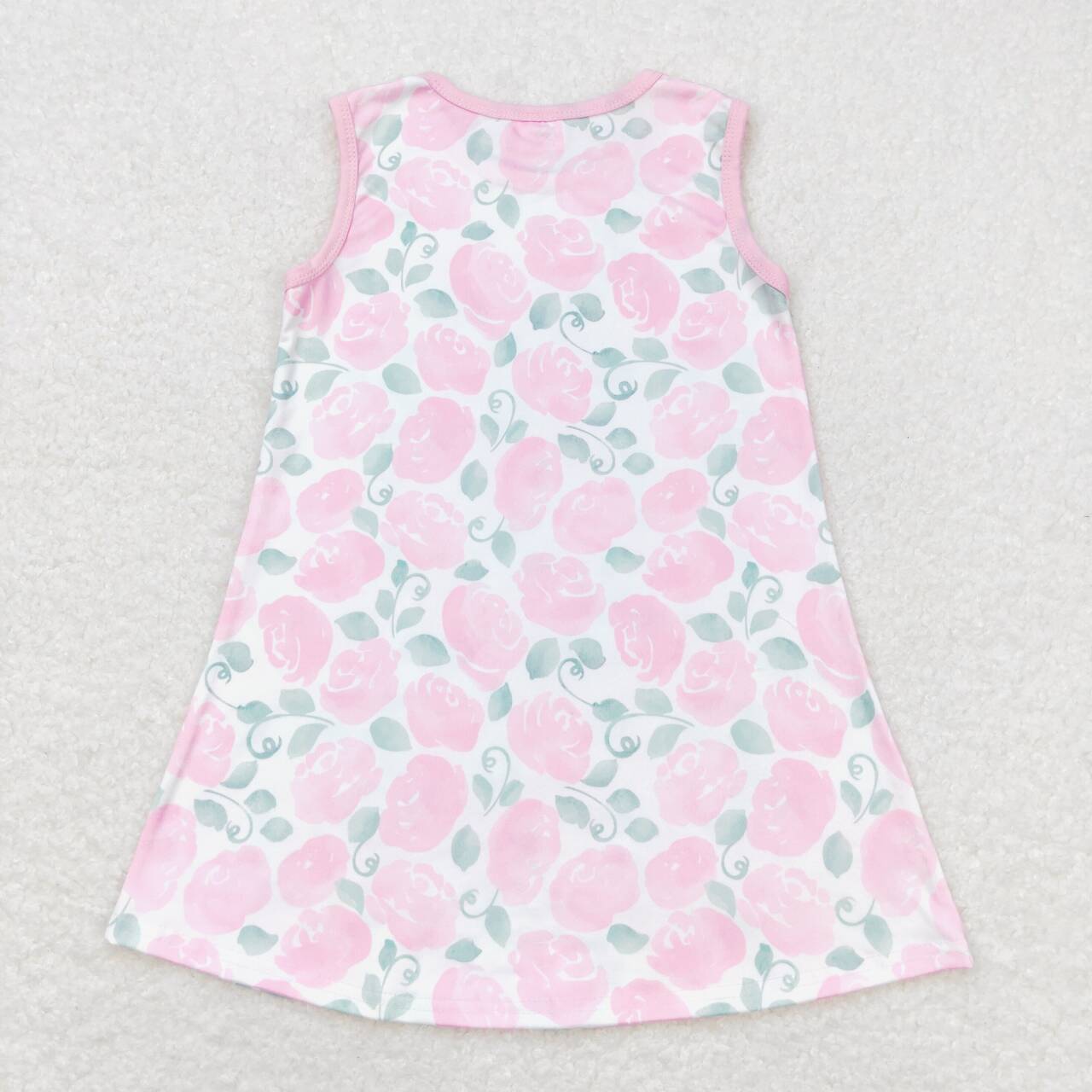 GSD1045  toddler clothes pink floral baby girl summer dress