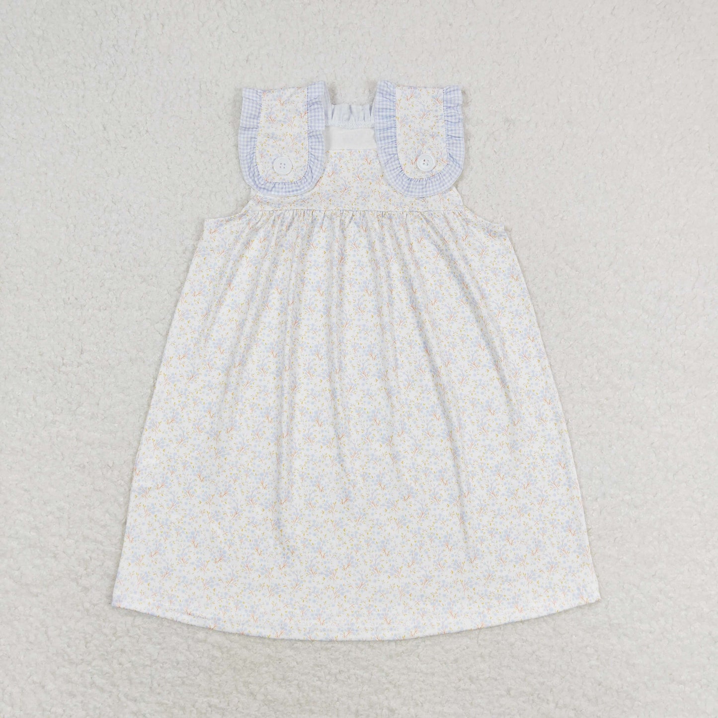 Sibling Baby Girls Sleeveless Bows Flowers Stripes Ruffle Knee Length Dresses