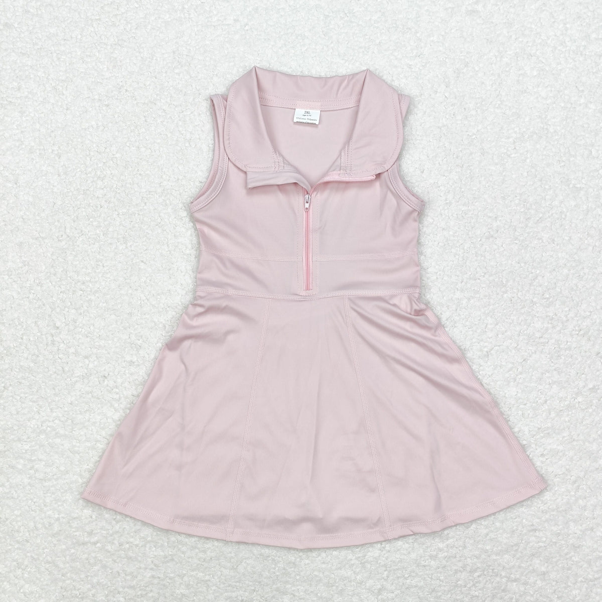 Sibling Baby Girls Sleeveless Colorful Back Zip Short Yoga Active Knee Length Dress