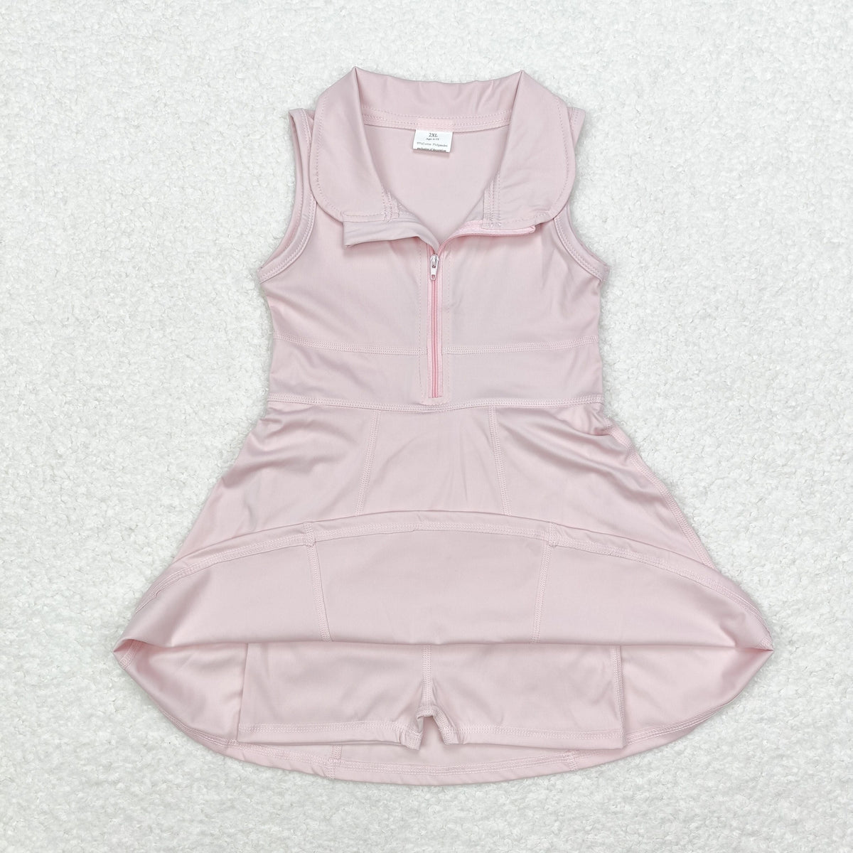 Sibling Baby Girls Sleeveless Colorful Back Zip Short Yoga Active Knee Length Dress