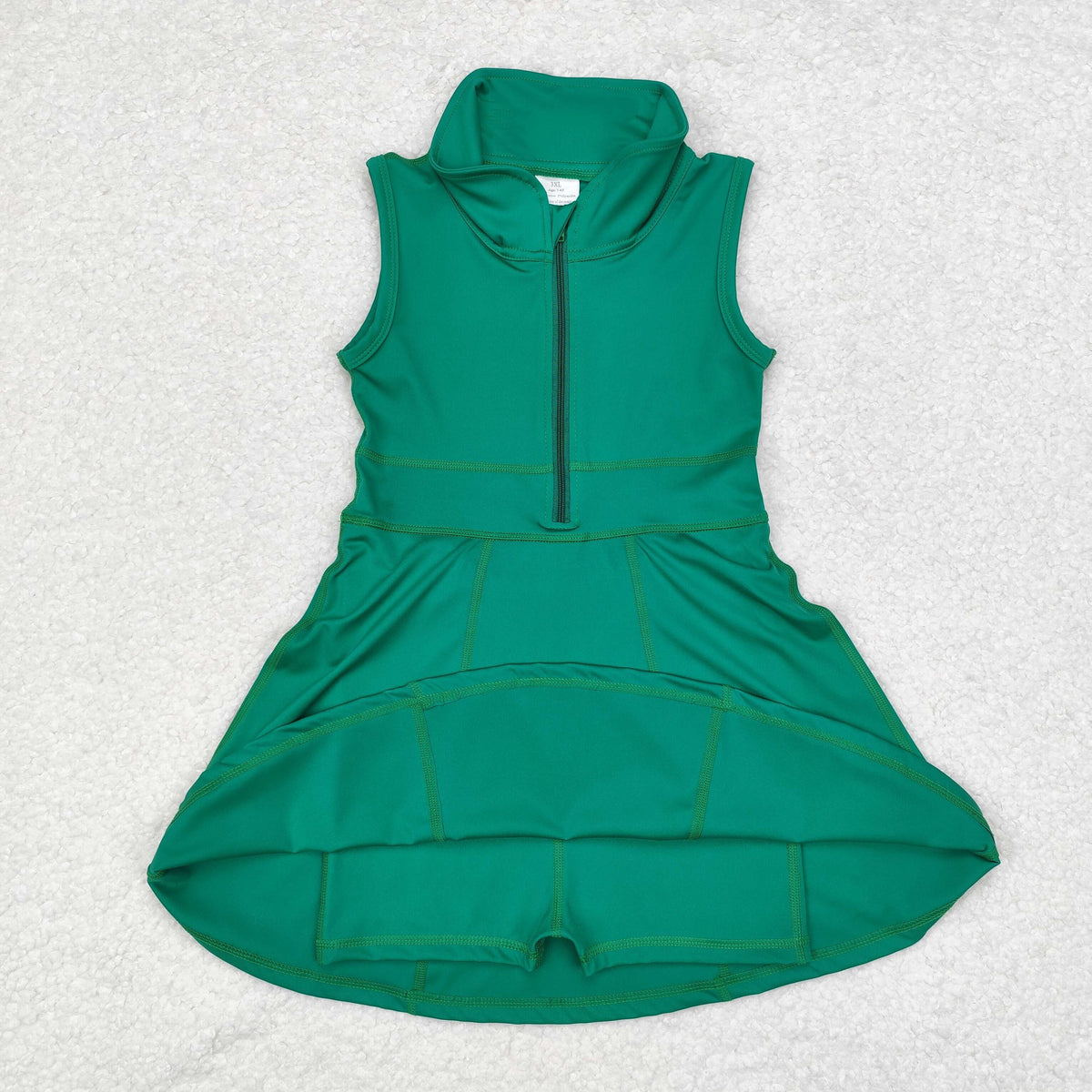 Sibling Baby Girls Sleeveless Colorful Back Zip Short Yoga Active Knee Length Dress