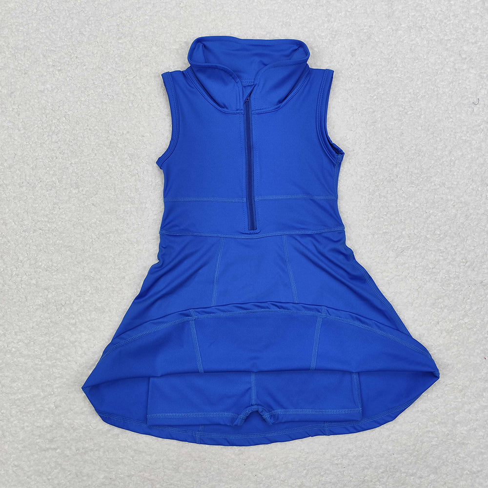 Sibling 5 Colors Baby Girls Athletic Zip Active Wear Knee Length Dresses