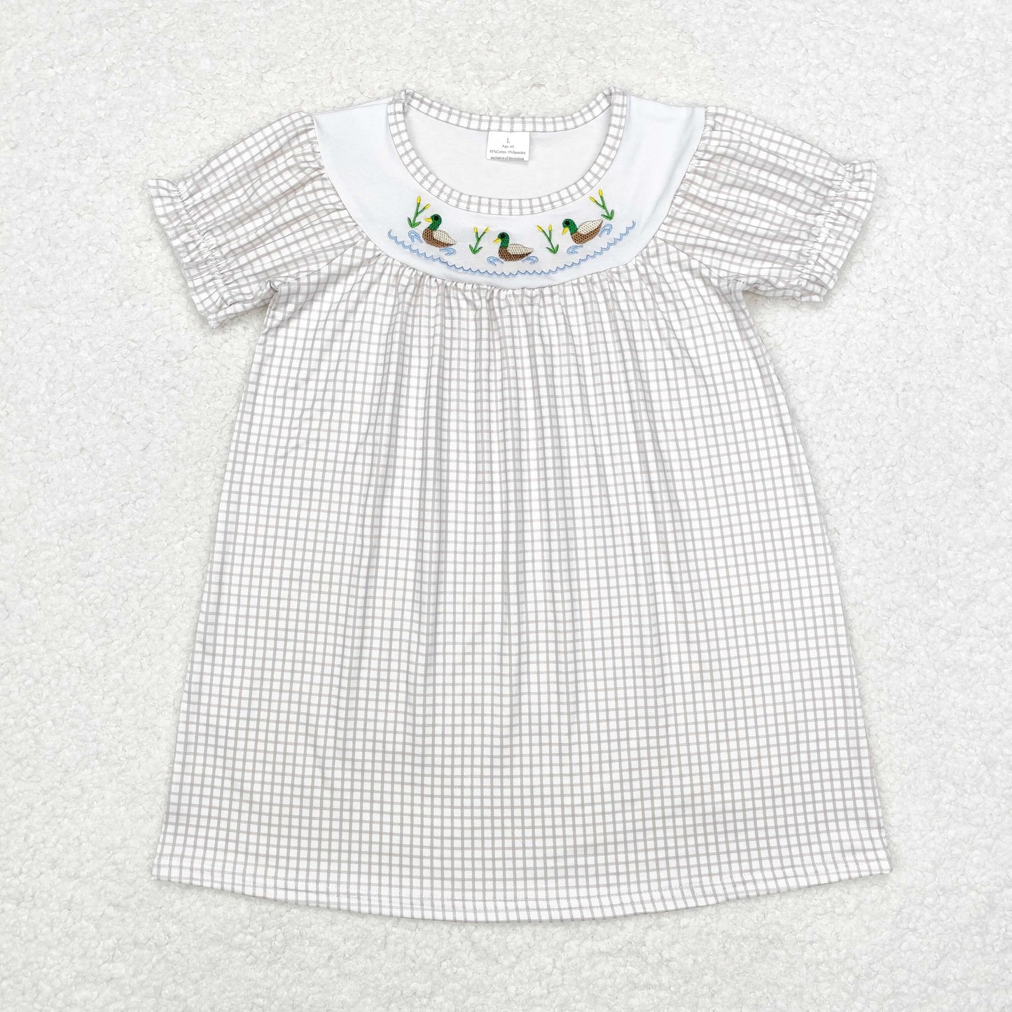 GSD1410   toddler girl clothes embroidery mallard girl  summer dress