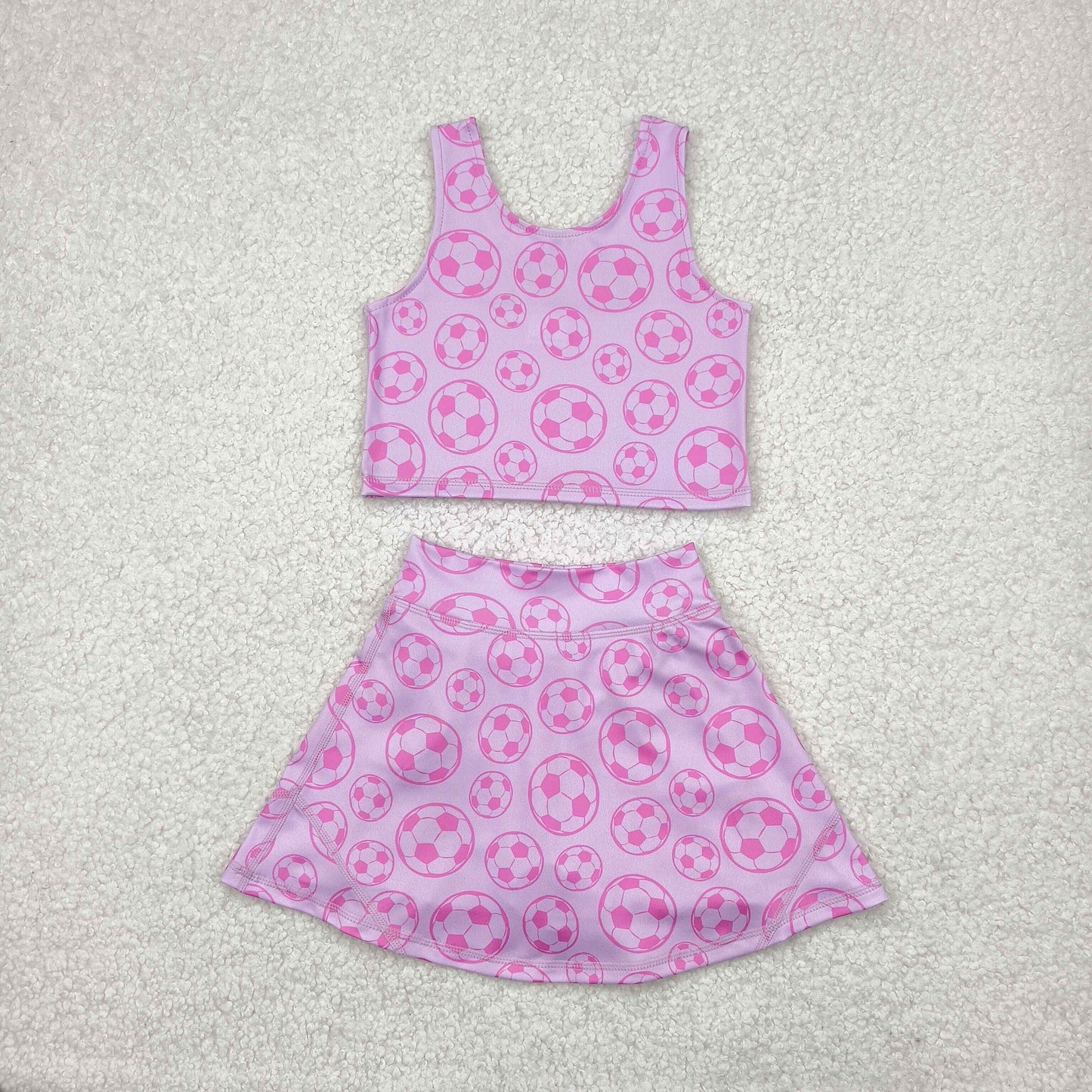 Sibling Baby Girls Football Baseball Cheer Yoga Active Wear Top Shorts Skirts Clothes Sets