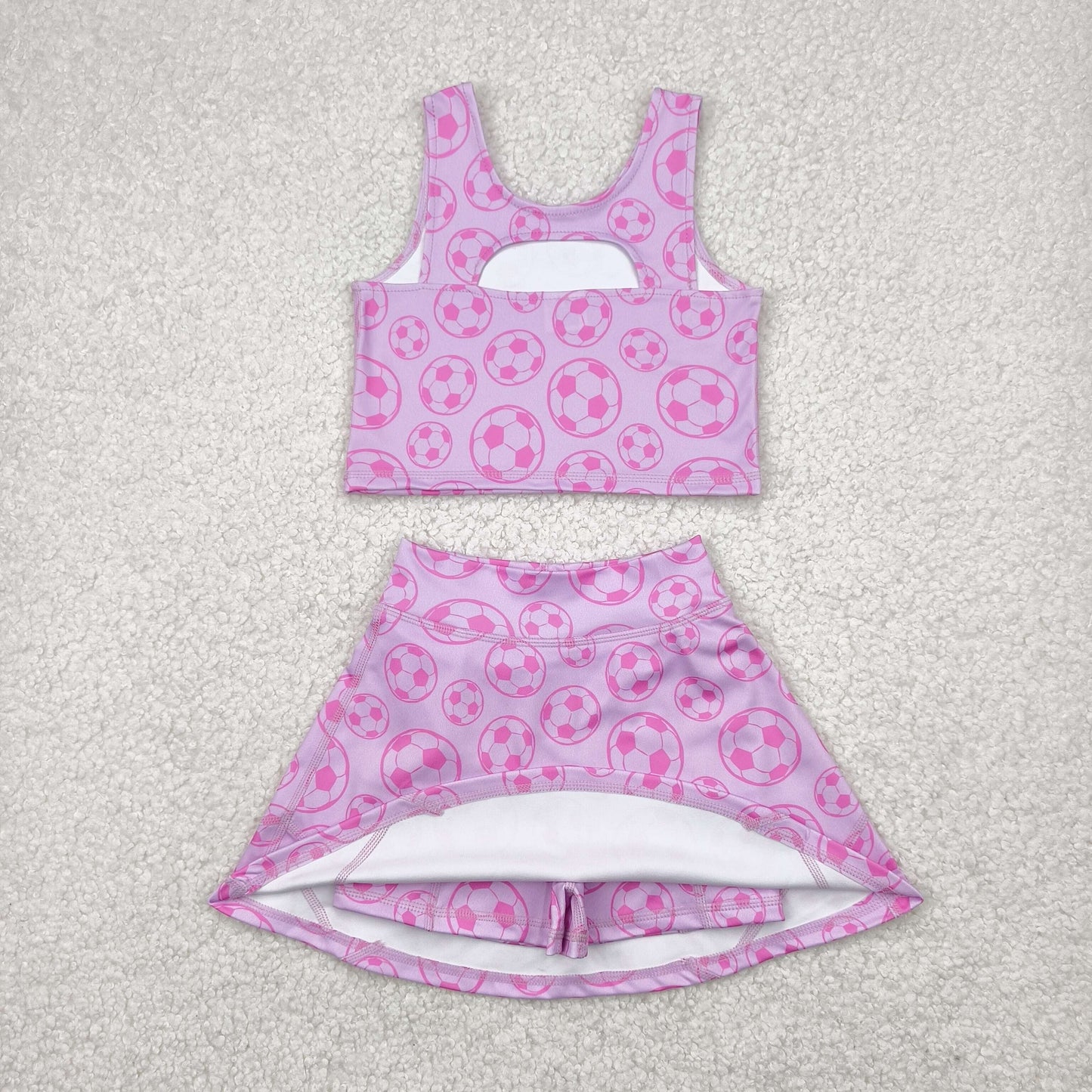 Sibling Baby Girls Football Baseball Cheer Yoga Active Wear Top Shorts Skirts Clothes Sets