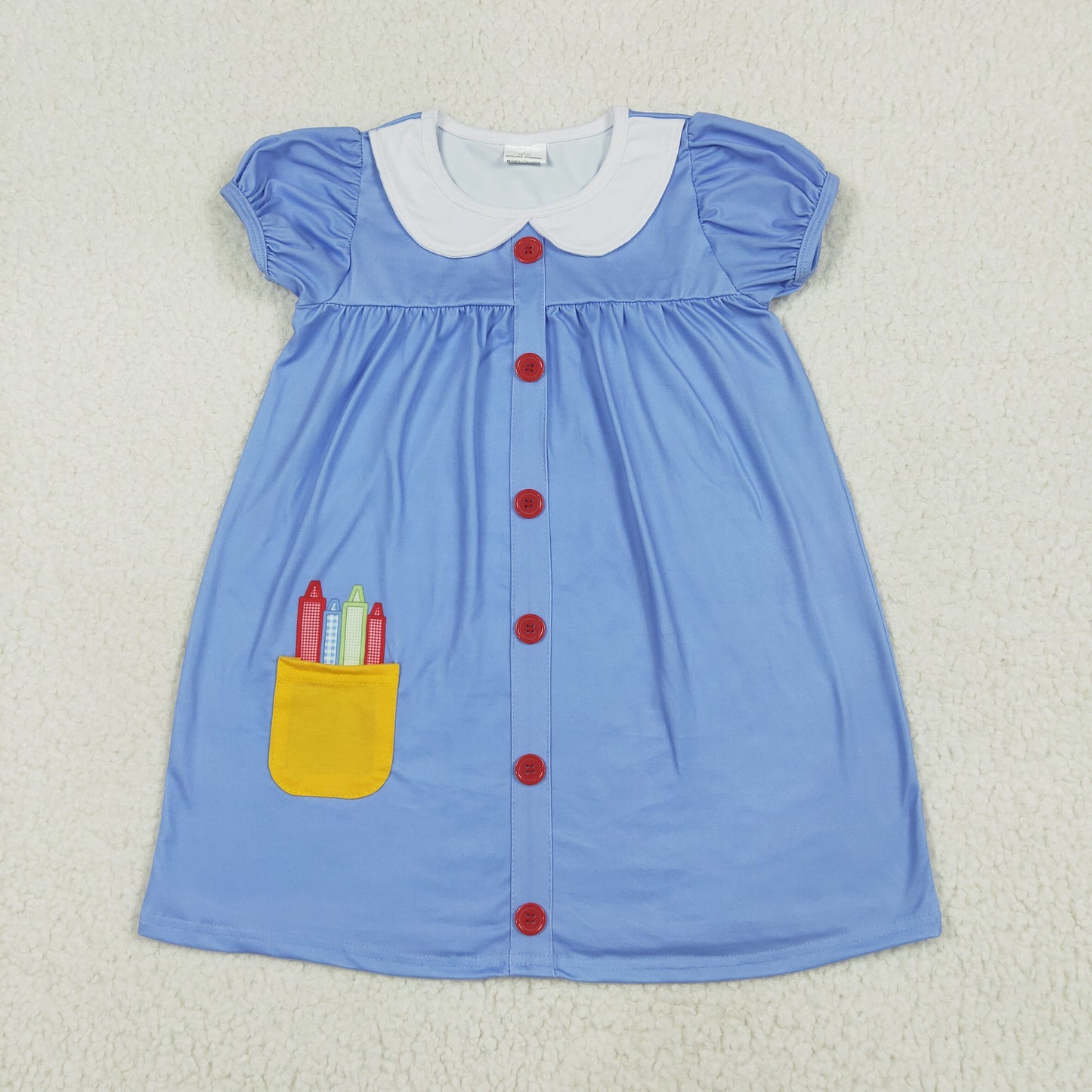 Sibling Baby Girls Pencils ABC Apples Back To School Shorts Clothes Set Dresses