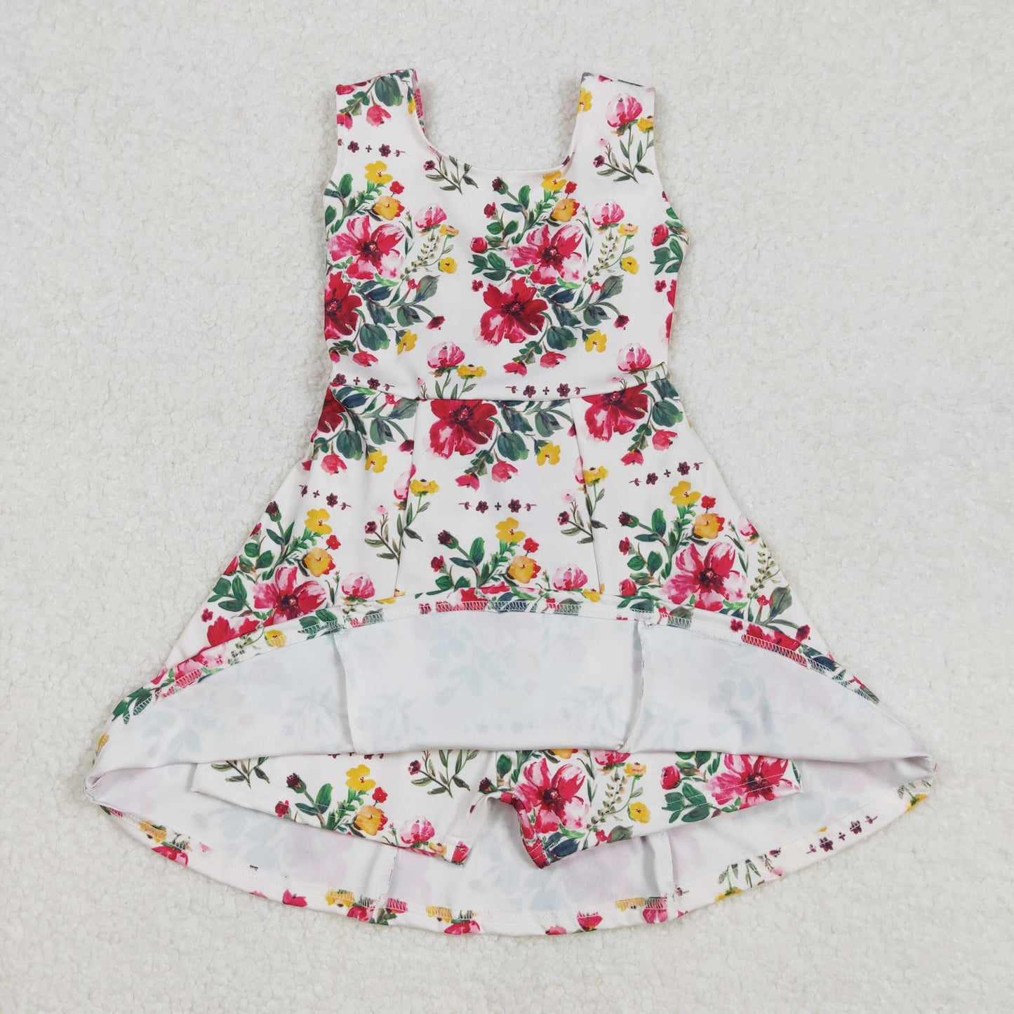Sibling Baby Girls Colorful Flowers Active Yoga Active Knee Length Dresses
