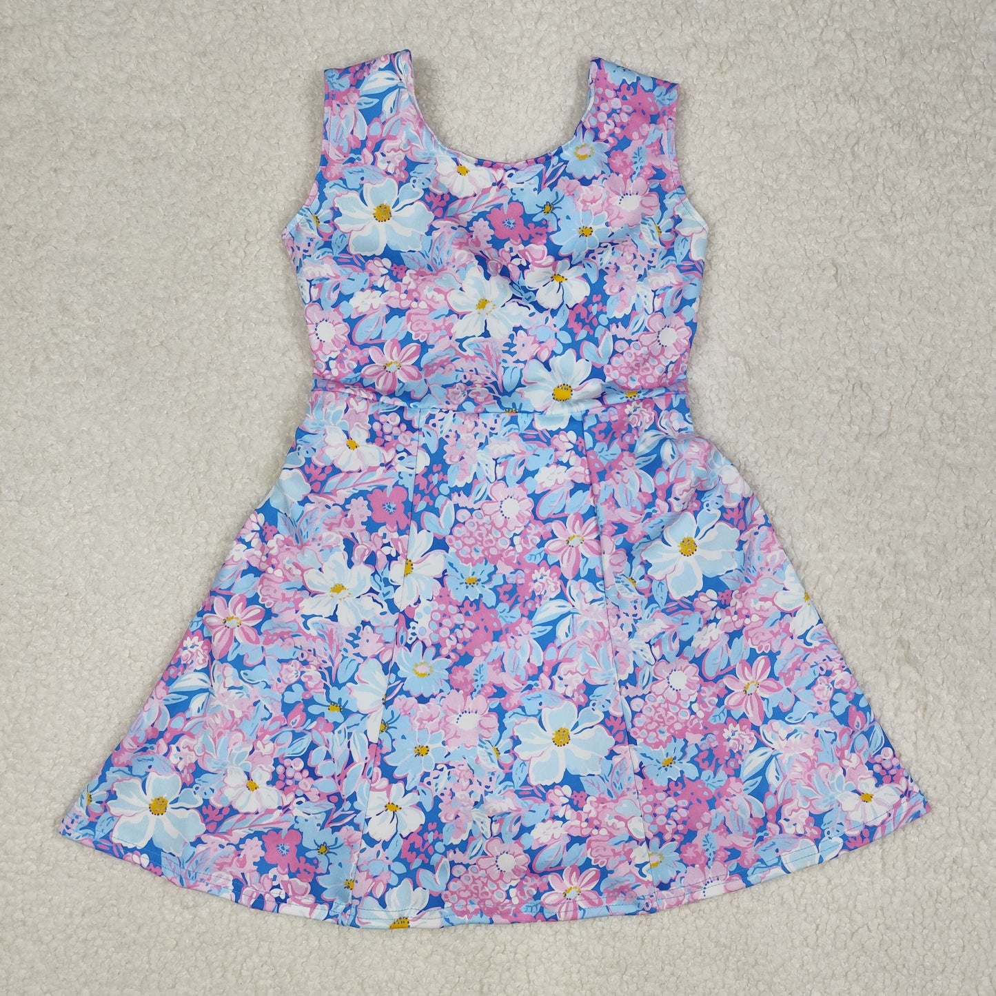 Sibling Baby Girls Strap Strawberry Floral Skorts Yoga Knee Length Dresses