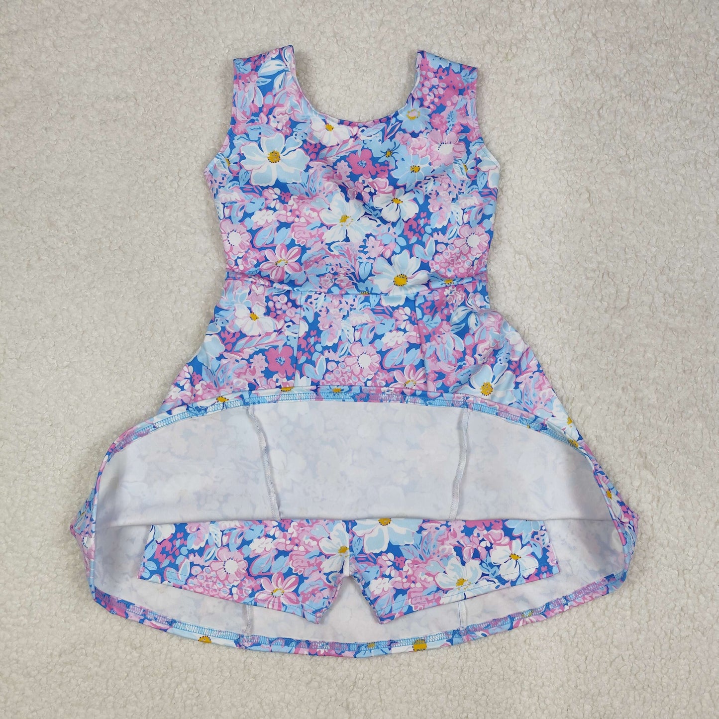 Sibling Baby Girls Colorful Flowers Active Yoga Active Knee Length Dresses