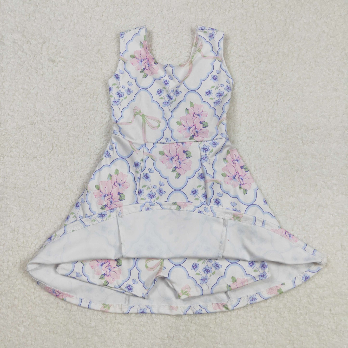Sibling Baby Girls Colorful Flowers Active Yoga Active Knee Length Dresses