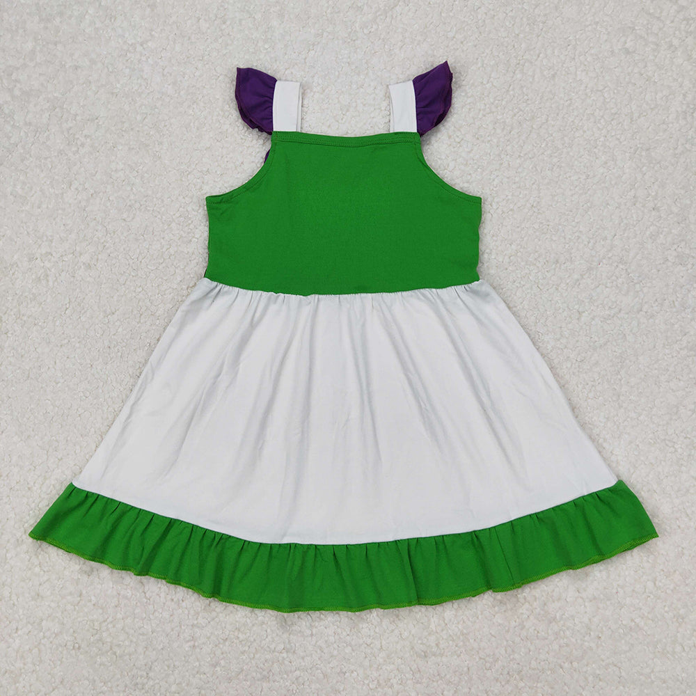 GSD1874  toddler clothes green princess baby girl summer dresses