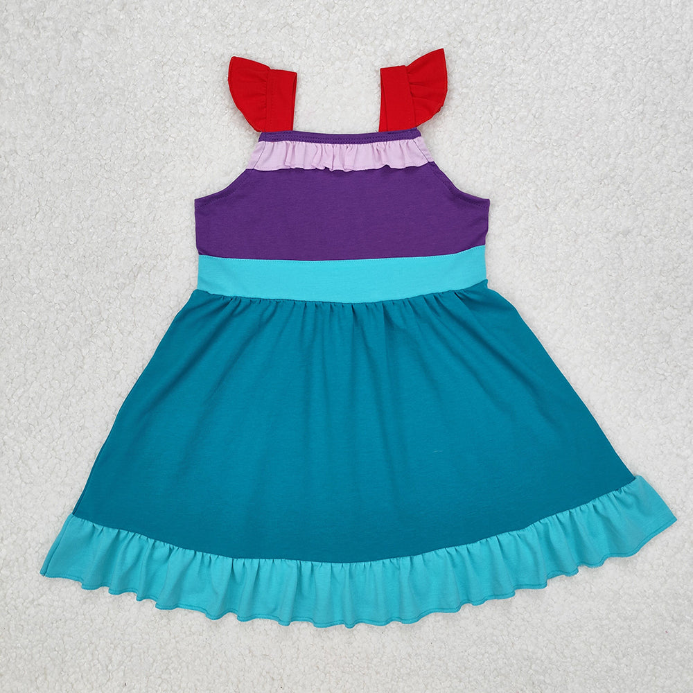Sibling 8 Colors Baby Girls Princess Cosplay Knee Length Dresses