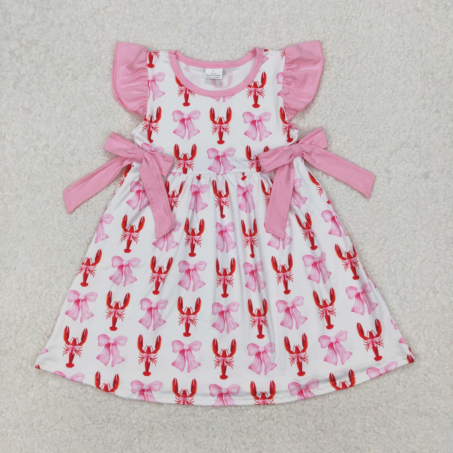Sibling Baby Girls Sleeveless Flutter Sleeve Bows Flowers Plaid Knee Length Dresses