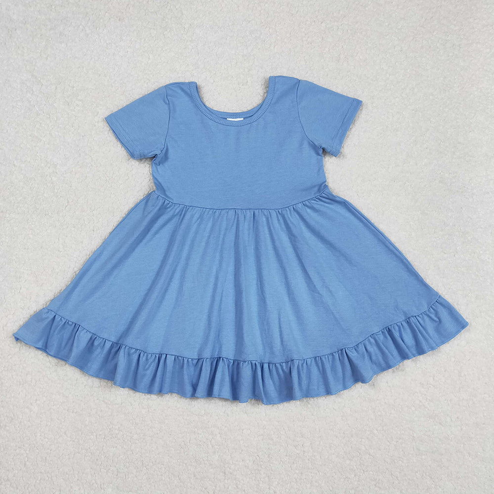 Sibling Baby Girls Round Collar Ruffle Knee Length Dresses