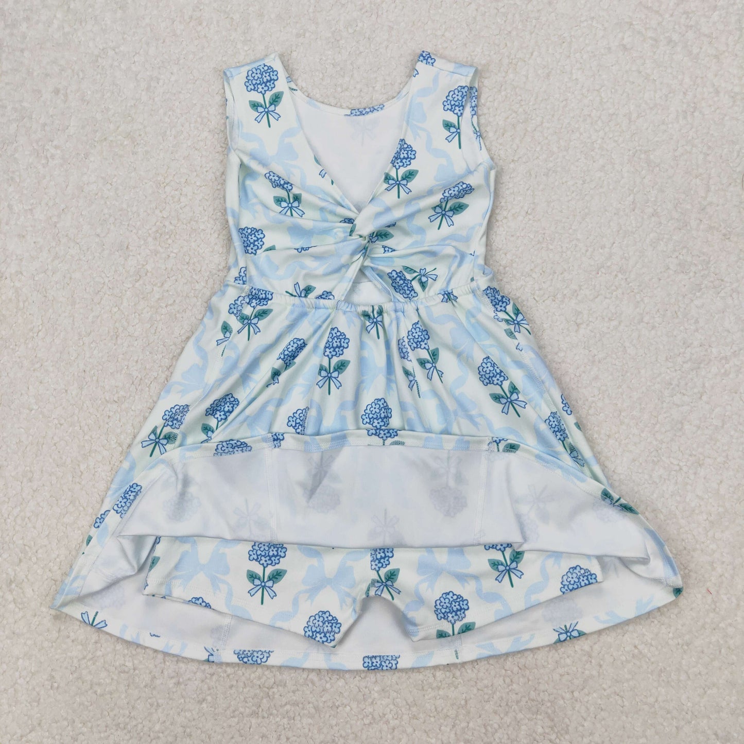 Sibling Baby Girls Colorful Flowers Active Yoga Active Knee Length Dresses